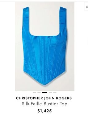 Christopher John Rogers Silk-Faille Bustier Top